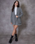 Women's Grey Pinstripe Lined Blazer