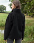 Women's Black Half Zip Borg Fleece