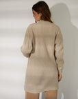 Women's Beige Cable Knit Cardigan
