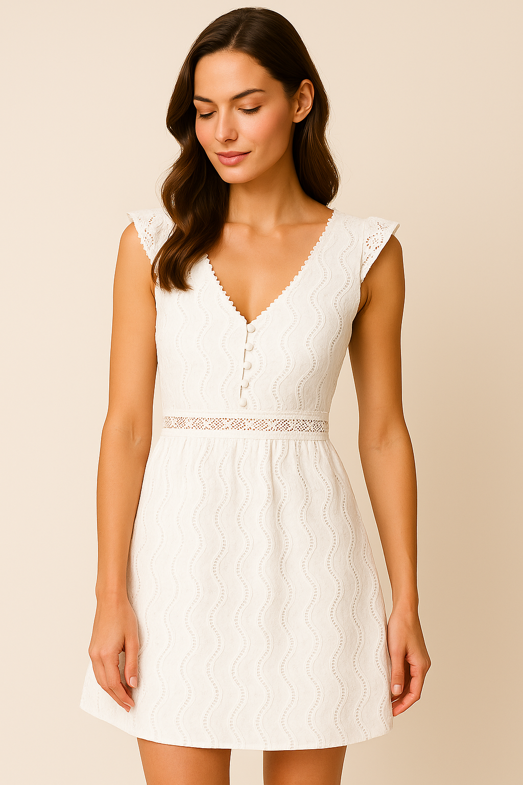 Aven - Women's A-Line Mini Dress with Lace Bell Sleeves for Summer Cocktails 1