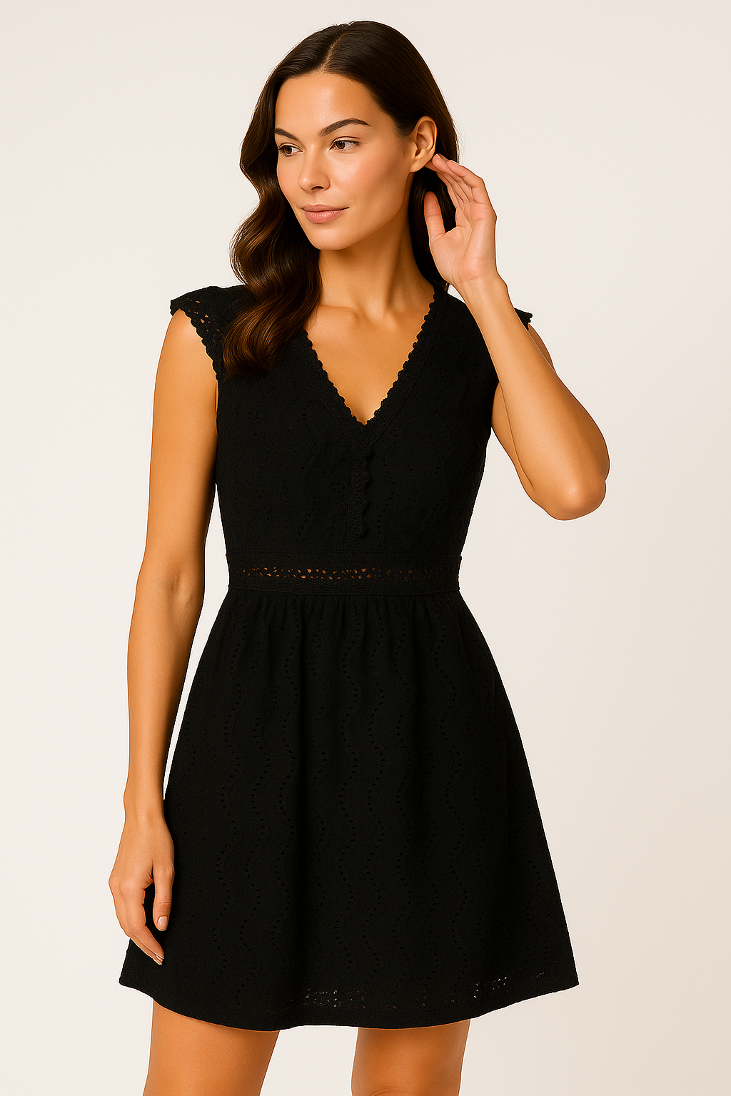 Aven - Women's A-Line Mini Dress with Lace Bell Sleeves for Summer Cocktails 3