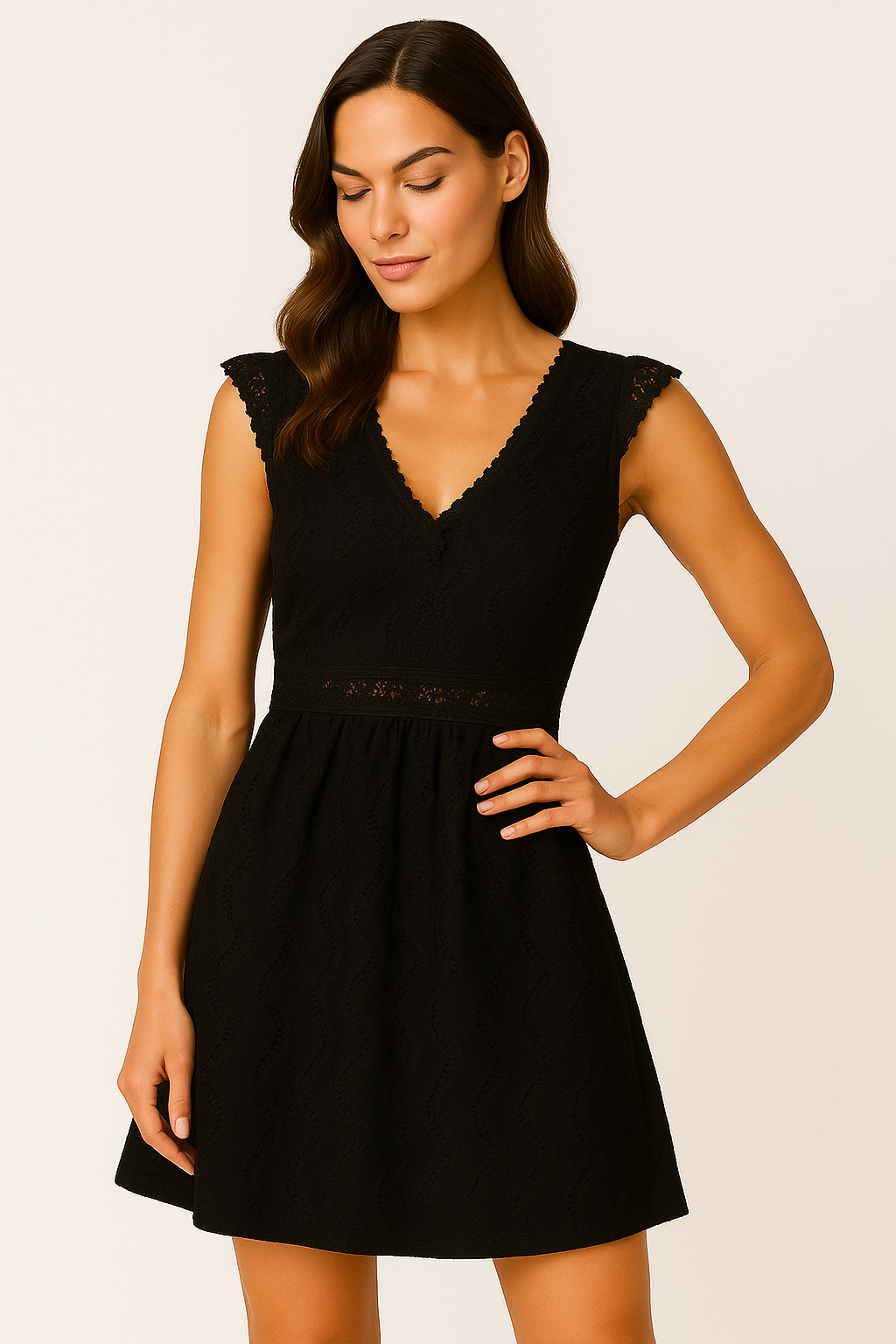 Aven - Women's A-Line Mini Dress with Lace Bell Sleeves for Summer Cocktails 4