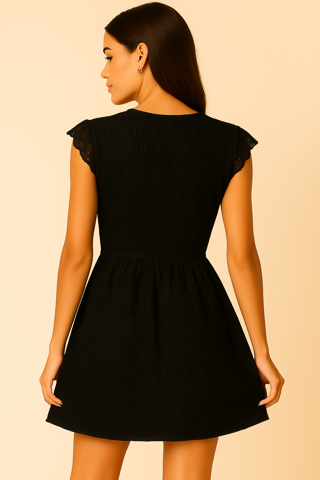 Aven - Women's A-Line Mini Dress with Lace Bell Sleeves for Summer Cocktails 5