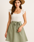 Calia - Women's White Eyelet Mini Dress with Ruffle Sleeves for Summer Elegance 5