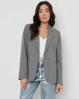 Women's Grey Pinstripe Lined Blazer