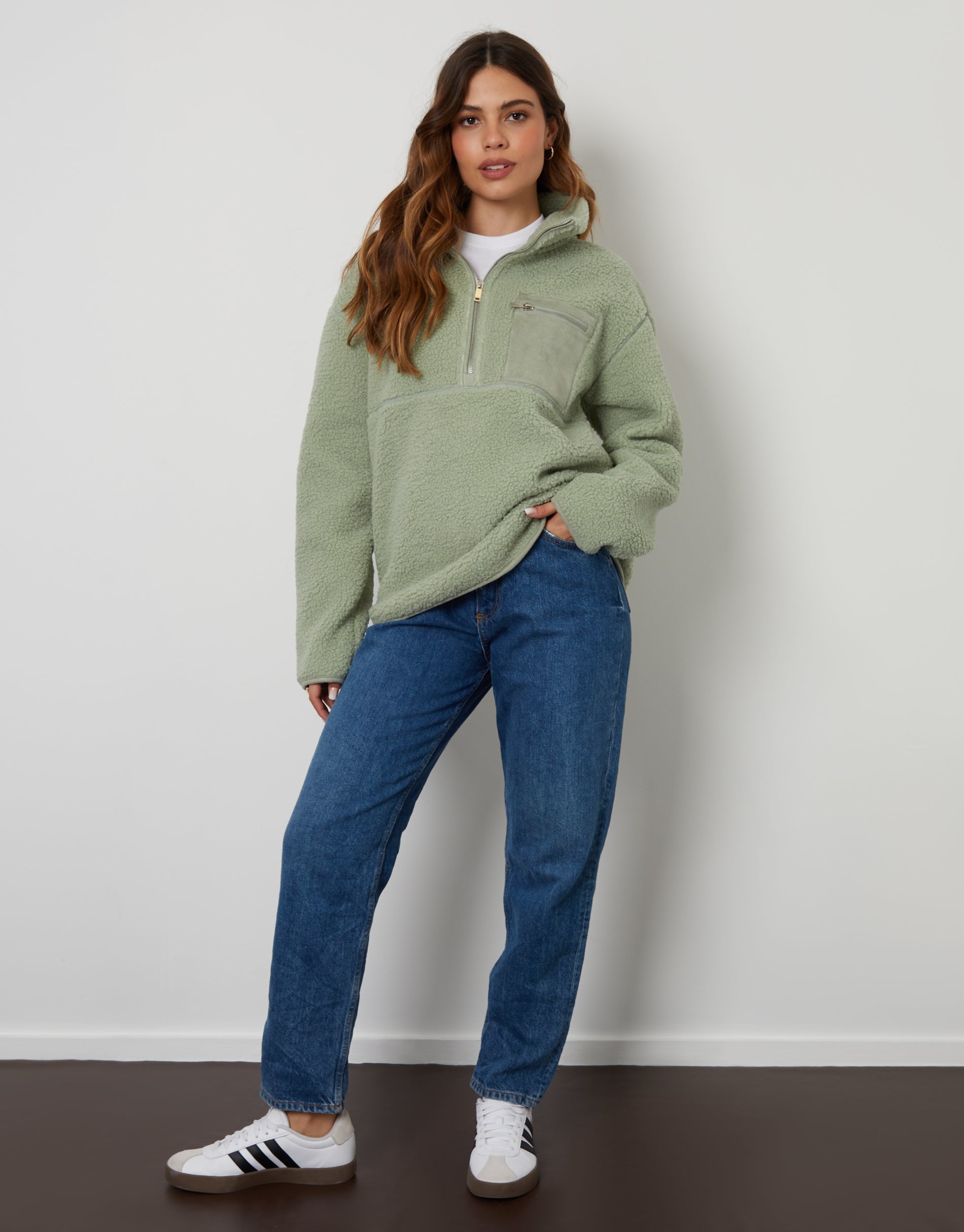 Women&#39;s Sage Half Zip Borg Fleece