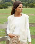 Women's Cream Reversible Fleece Borg Gilet