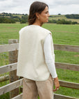 Women's Cream Reversible Fleece Borg Gilet