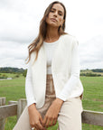 Women's Cream Reversible Fleece Borg Gilet