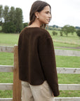 Women's Chocolate Fleece Borg Toggle Jacket