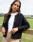 Women's Black Button Up Knitted Cardigan