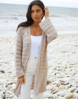 Women's Stone Longline Crochet Cardigan